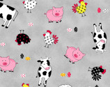 Animals - Farm Animals Grey from Fabric Traditions Fabric