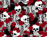 Bones Roses Crow from Fabric Traditions Fabric