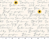 Sunflower Meadow - Sunflower Writing Off White from Andover Fabrics
