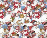 Frosty Frolic - Packed Snowmen from Wilmington Prints Fabric