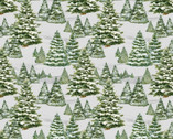 Frosty Frolic - Trees All Over Lt Grey from Wilmington Prints Fabric