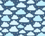 Baby’s Adventure - Clouds Navy from Wilmington Prints Fabric