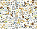 Safari Adventure - Safari Words Animals White from Benartex Fabrics
