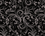 Midnight Rhapsody - Scroll Black Gray from Benartex Fabrics