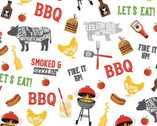 Chillin and Grillin - Smoked and Sizzling White from Benartex Fabrics