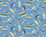 Sail Away - Gone Fishing Lt Blue from Benartex Fabrics
