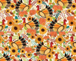 Gather Together - Turkey Trot Harvest Cream from Benartex Fabrics