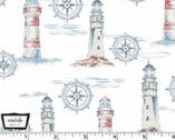 Coastal Living - Beacons Compass White from Michael Miller Fabrics