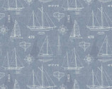 Bon Voyage - Sail Plan Blue from Michael Miller Fabrics