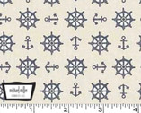 Bon Voyage - Anchors and Steering Wheels Cream from Michael Miller Fabrics