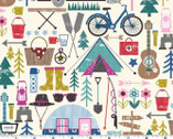 Happy Camper - Let’s Go Camping Cream from Michael Miller Fabrics
