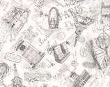 We’ll Always Have Paris - Silhouettes de Paris Taupe from Michael Miller Fabrics