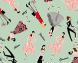 Fashionista Diary Mint from Michael Miller Fabrics