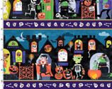 Halloween Season - Haunted House Stripe Multi from Michael Miller Fabrics