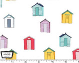 Sunshine and Sandcastles - Beach Hut Allover White from Michael Miller Fabrics