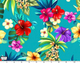 Let's Go Tropical - Aloha Turquoise from Michael Miller Fabrics