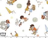 Sew Seeds of Love - Be Giving Children White from Michael Miller Fabrics