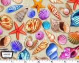 Sea World - Shell-e-bration Shells Beige from Michael Miller Fabrics