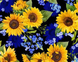 Summer Sunflowers - Sunflower Blooms Black from Michael Miller Fabrics