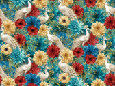 Alabaster Wings - Peafowls and Flowers by Pattern Weave from Blank Quilting Corporation Fabrics