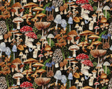 Forest Floor - Mushrooms Multi by Barb Tourtillotte from Henry Glass Fabric