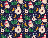 Modern Holiday - Snowmen Navy Blue from Paintbrush Studio Fabrics