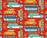 Surf's Up - Cars Red from Henry Glass Fabric