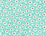Nana Mae 8 - Packed Daisy Aqua from Henry Glass Fabric