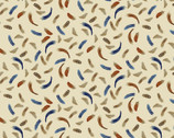 The Chicken Club - Tossed Feathers Cream from Studio E Fabrics