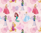 Disney Princess - Princesses Standing Pink from Springs Creative Fabric