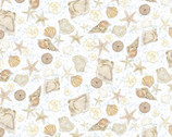 Sea Whispers - Tossed Shells from P & B Textiles Fabric