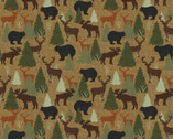 Winter Forest - Winter Forest All Over Yellow Mustard from Benartex Fabrics
