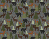 Winter Forest - Winter Forest All Over Grey from Benartex Fabrics