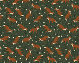 Winter Forest - Fox In The Forest Green from Benartex Fabrics