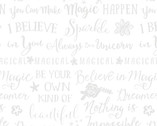 Dreamers Pearl - Words White on White from Benartex Fabrics