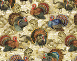 Harvest Festival - Golden Turkeys from Benartex Fabrics