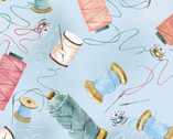 Sew In Love - Fancy Threads Lt Blue from Benartex Fabrics