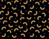 We Appreciate You - Rainbows Dot Black from Benartex Fabrics