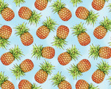 Paradise Awaits - Pineapples Blue from Benartex Fabrics