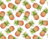 Paradise Awaits - Pineapples White from Benartex Fabrics
