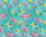 Paradise Awaits - Flamingo Paradise Turquoise from Benartex Fabrics