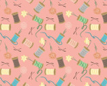 Quilting Bees - Spools of Love Pink from Camelot Fabrics