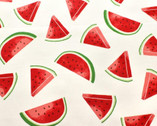 Fresh Fruits - Watermelon Cream White from Cosmo Fabric