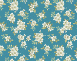 Camellia - White Flower On Blue from Benartex Fabrics