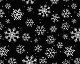 Frosty FLEECE Snowflakes Black from Camelot Fabrics