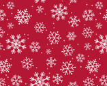 Frosty FLEECE Snowflakes Red from Camelot Fabrics