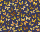 Sunflower Farm - Butterfly Navy Blue from Timeless Treasures Fabric