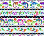 Cheerful and Colorful - Multi Border Animals Stripe Colorful from Henry Glass Fabric