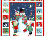 Santas Christmas - Snowman Advent Calendar PANEL  24 Inches from Makower UK  Fabric