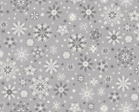 Scandi 22 - Snowflakes Grey from Makower UK  Fabric